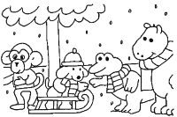 A coloring page of spot the dog